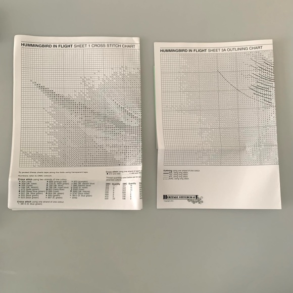 Hummingbird in Flight Cross Stitch Embroidery Chart - Picture 5 of 8